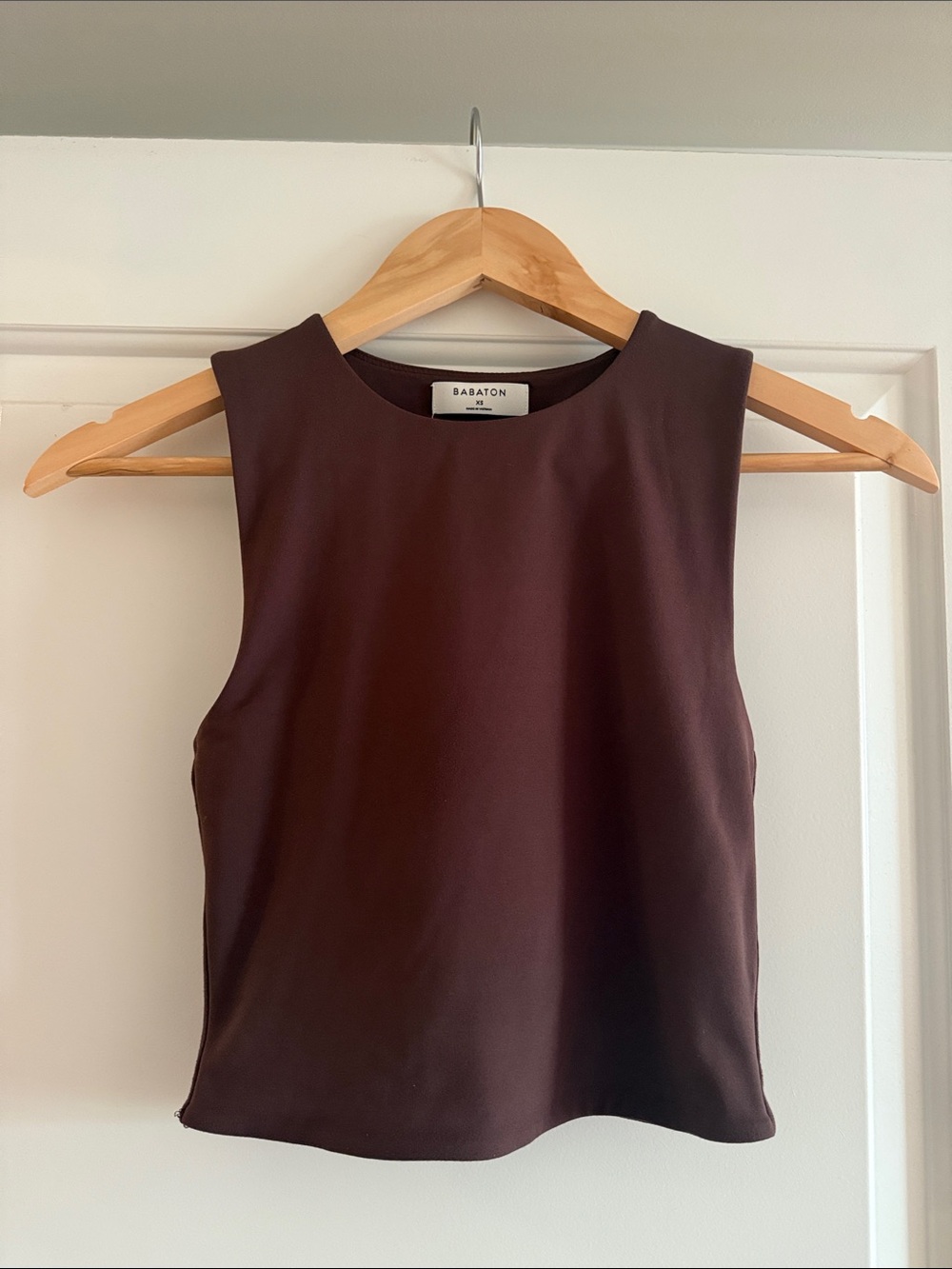 Babaton Contour Cropped Tank Top in Dark Brown